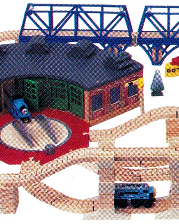 thomas wooden railway roundhouse set