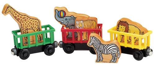 wooden circus train