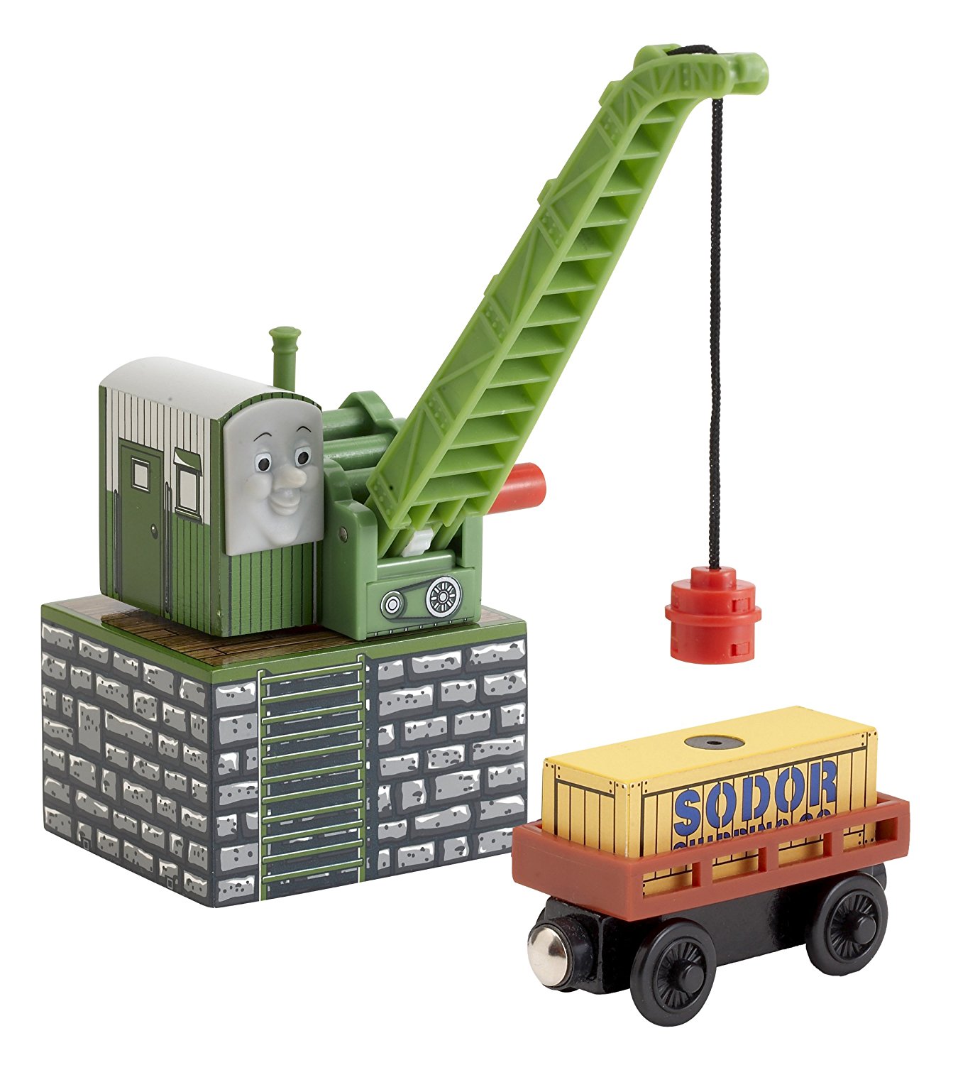 wooden railway crane