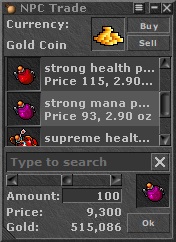 NPC Trade Window