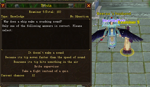 Example of trivia question