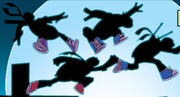 Mikey's blue shoes