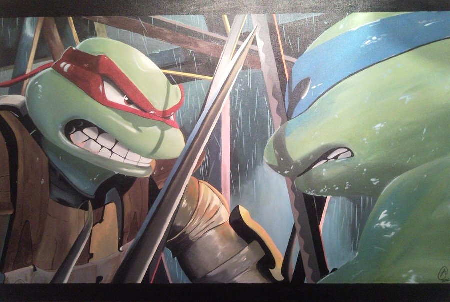 Image Tmnt Raph Vs Leo By Spidey0107 D35aoiq Tmntpedia Fandom Powered By Wikia 