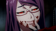 Rize enjoying Kaneki's taste