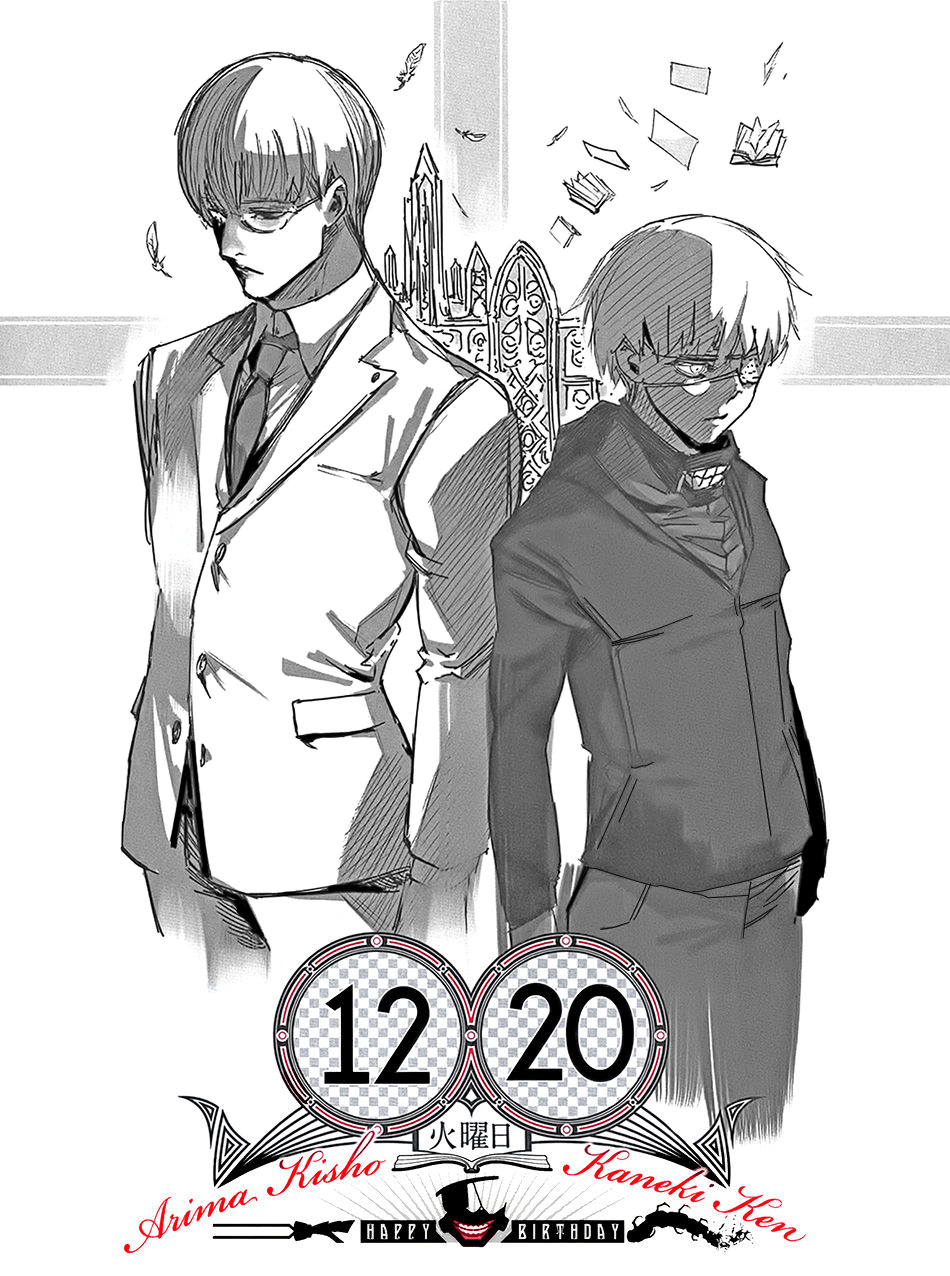 Image - Ken Kaneki and Kishou Arima's birthday illustration in the 2016