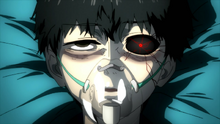 Kaneki waking up in the hospital