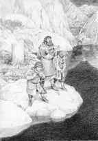 Gimli, Frodo e Sam sul Mirolago