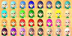 Tomodachi Life Hair Colors