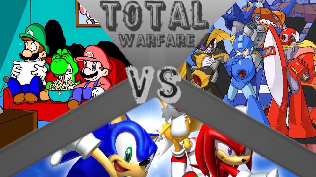 Team Mega Man (Mega Man/Proto Man/Bass) VS Team Mario 