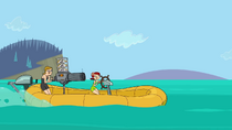 Jo and Zoey on raft