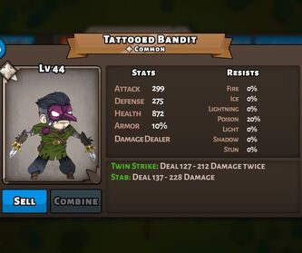 Tattooed Bandit Status Max