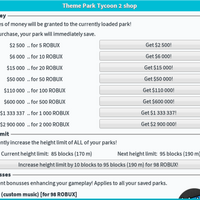 Shop Theme Park Tycoon 2 Wikia Fandom - get 200 robux