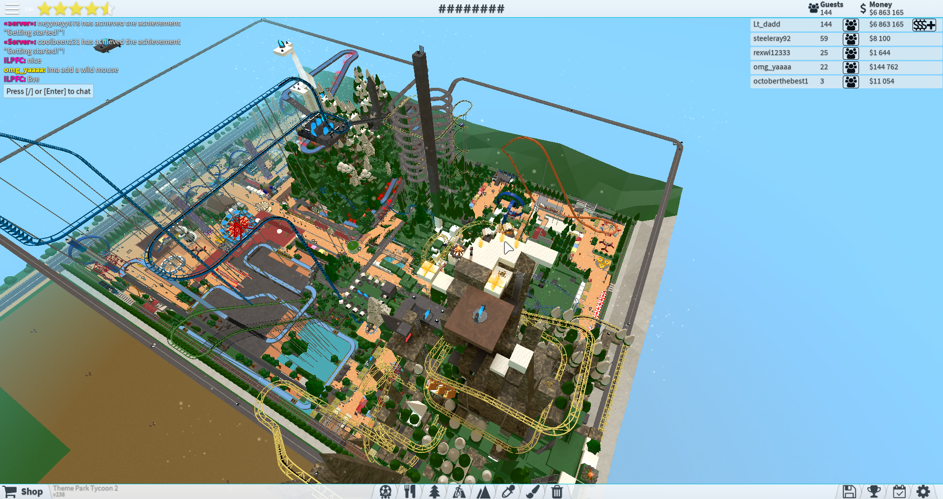 theme park tycoon 2 roblox ideas