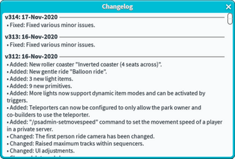 Changelog Theme Park Tycoon 2 Wikia Fandom - terrain generation issues scripting support roblox developer forum