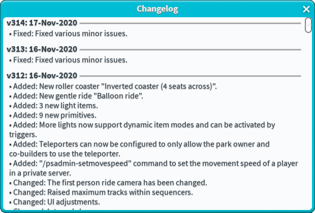 Changelog Theme Park Tycoon 2 Wikia Fandom - how to access the roblox admin panel works 2017 not