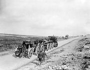 Holt tractor hauling a 9.2 inch Howitzer to a forward area