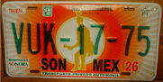 Sonora mexico license plate
