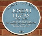 Blue plaque Joseph Lucas