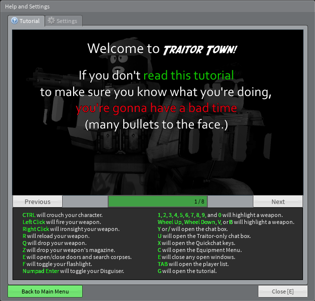 Guide Menu Traitor Town Wiki Fandom - how do you crouch in roblox
