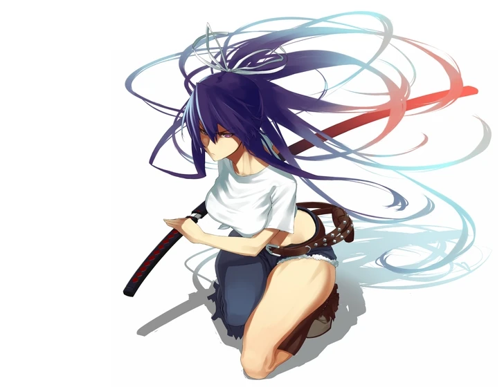 Image Katana Long Hair Weapons Purple Hair Kanzaki Kaori Ponytails