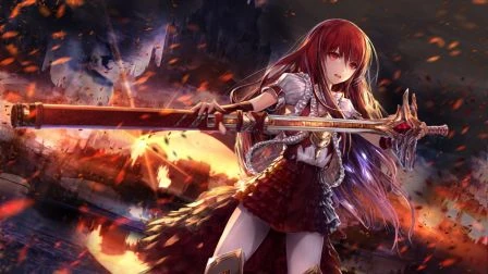 Image Battle Zone Warrior Fire Blade Anime Girl Hd Wallpaper