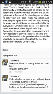 Screenshot by 11165765 - Facebook Post by Jerry Isham - Ban Acknowledgement - 2