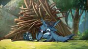 Steeljaw and Strongarm under log