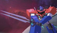 Optimus with the Prime Decepticon Hunter