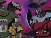 Transformers Animated Bulkhead Bumblebee and Ratchet