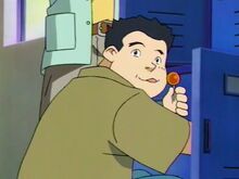 Fred with a lollipop