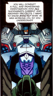 Spotlight 01 Megatron talks about Shockwave's projects