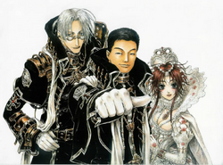 Sunao with Trinity Blood characters