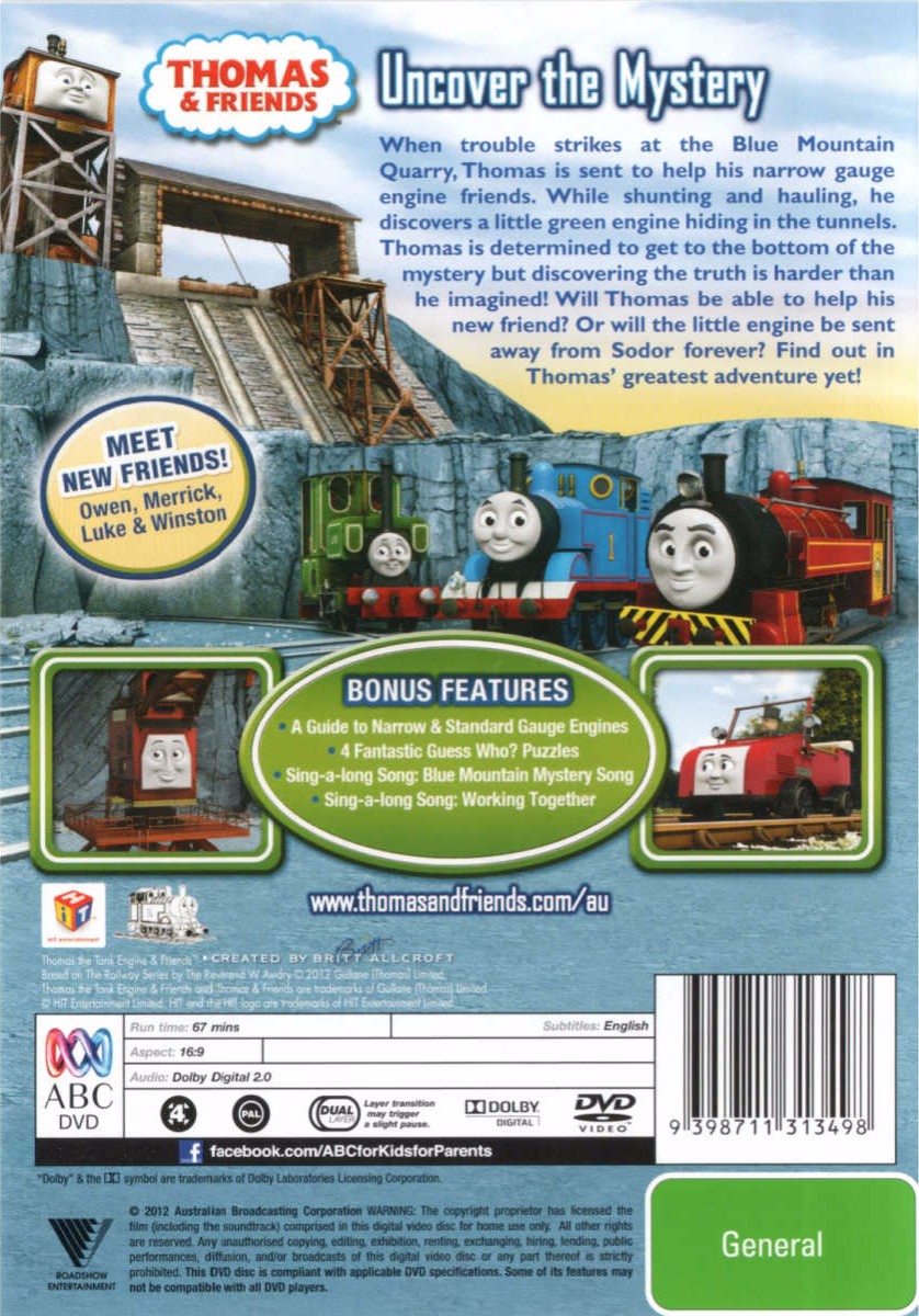 Image - BlueMountainMysteryAUSDVDbackcover.jpg | Thomas the Tank Engine ...