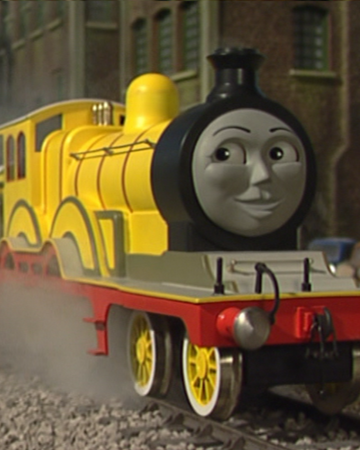 yellow train on thomas the tank engine