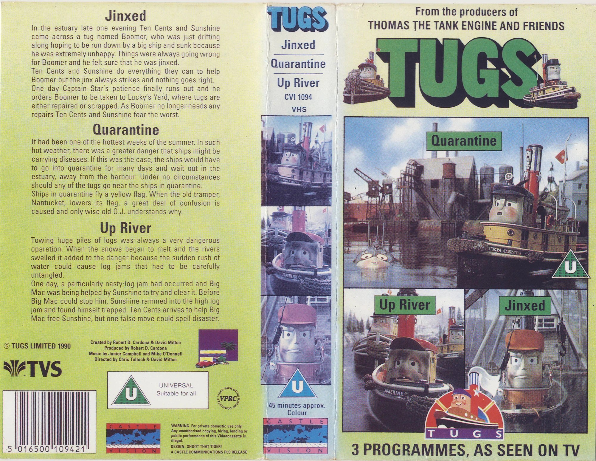 Jinxed, Quarantine, Up River VHS/Gallery Tugs Wiki FANDOM powered