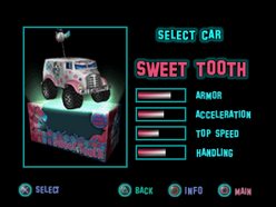 Twisted Metal - Small Brawl - Sweet Tooth carsel