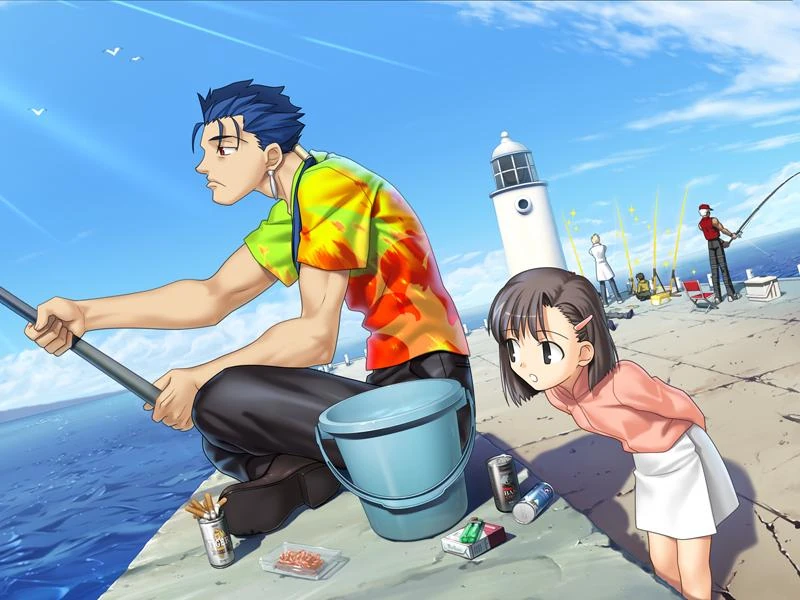 Image - Fate Hollow Ataraxia Lancer fishing.JPG | TYPE-MOON Wiki ...