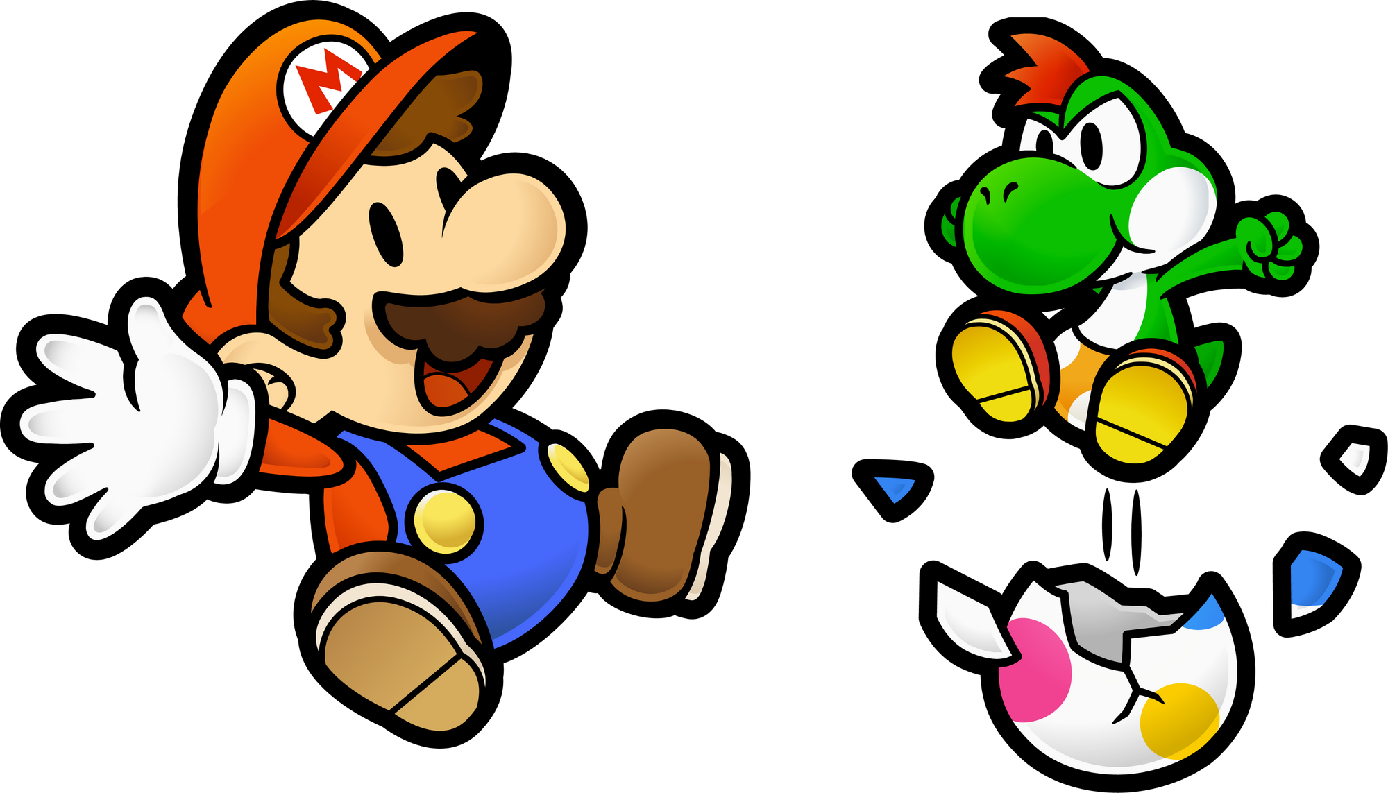 Image - Mario and Yoshi Kid - Paper Mario The Thousand-Year Door.png