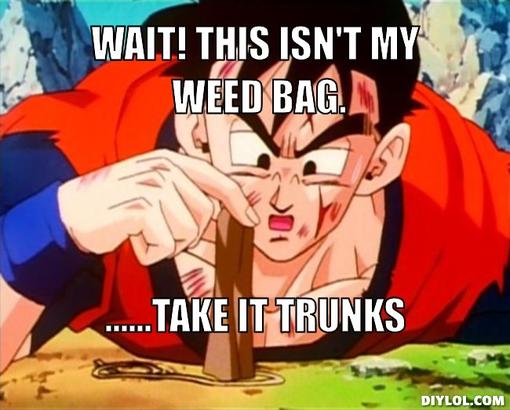 image silly gohan meme generator wait this isn t my weed bag take