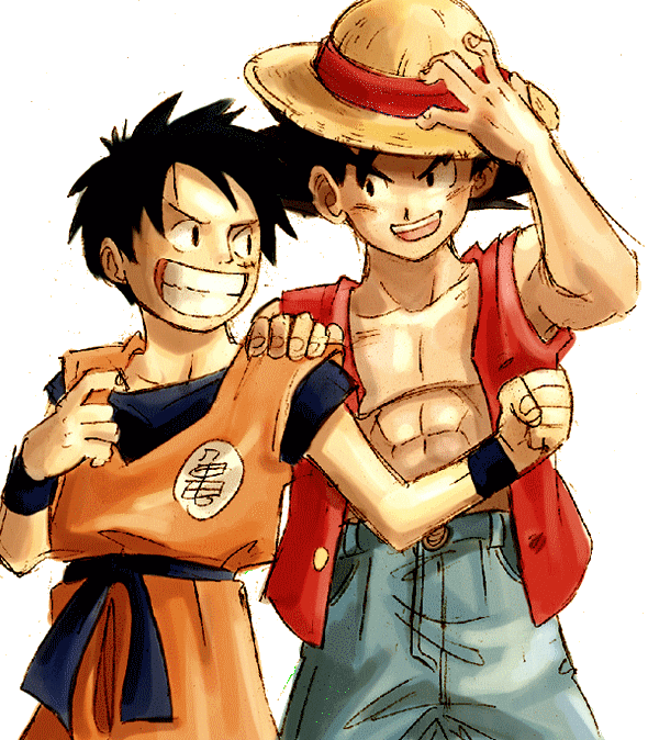 Image 6388 render Luffy et Goku.png Ultra Dragon Ball Wiki FANDOM