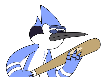 Mordecai with a bat by kol98-d4xopyr-1-
