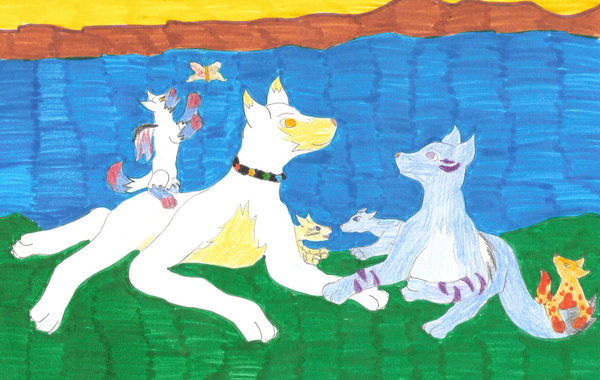 Merry Xmas 06 Wolfy and Dark O by rebelwolfchris