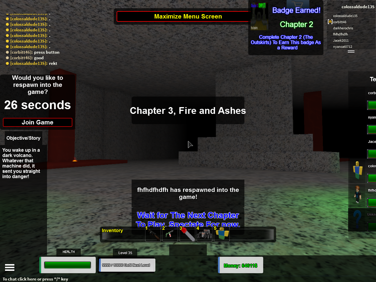 Chapter 3 Fire And Ashes Undead Nation Roblox Wiki Fandom - undead nation roblox