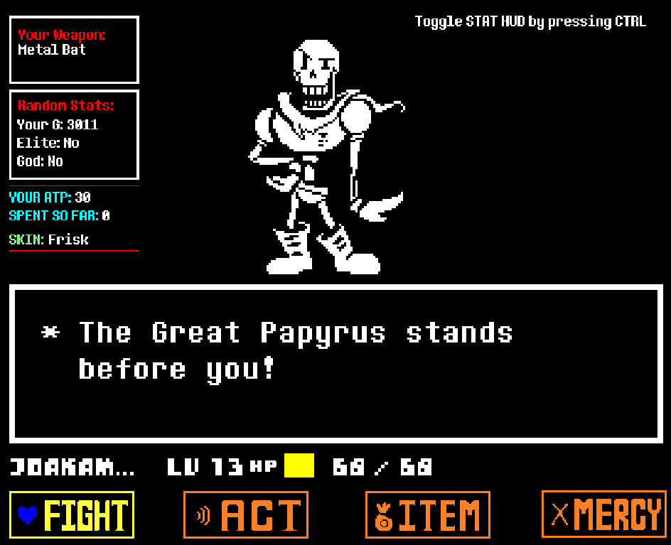 papyrus simulator fight play as papyrus