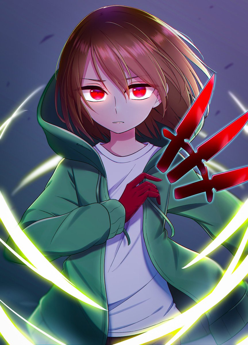 Chara With A Knife I Can See Them Trying To Force The Kid Sibling Older Sibling Dynamic On Frisk At First As A Way To Manipulate And Control Harcines