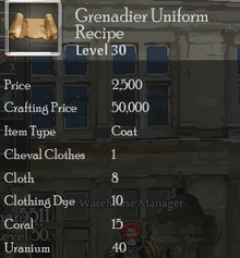 Grenadier Uniform Rec
