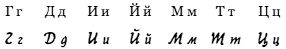 Cyrillic upright-cursive