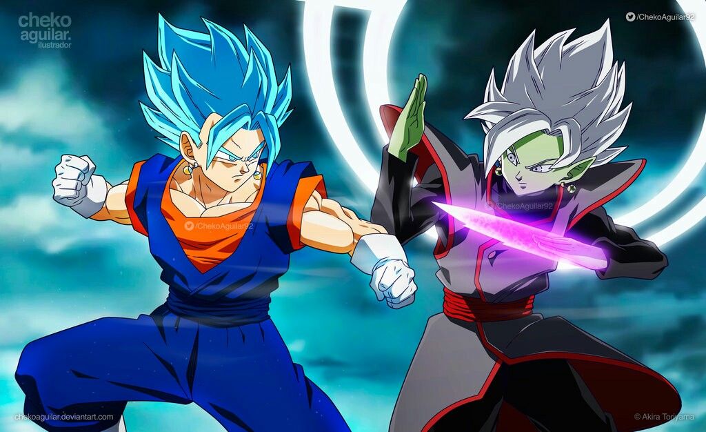 Vegito (Super Saiyan Blue) vs. Fused Zamasu (Half-Corrupted/Huge Final