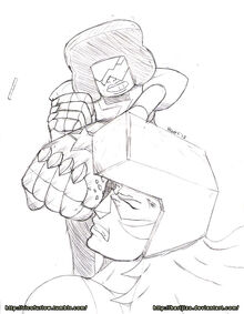 Garnet vs jasper sketch by harijizo-d8lgixm