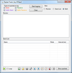 Packet Tools 1.1 interface